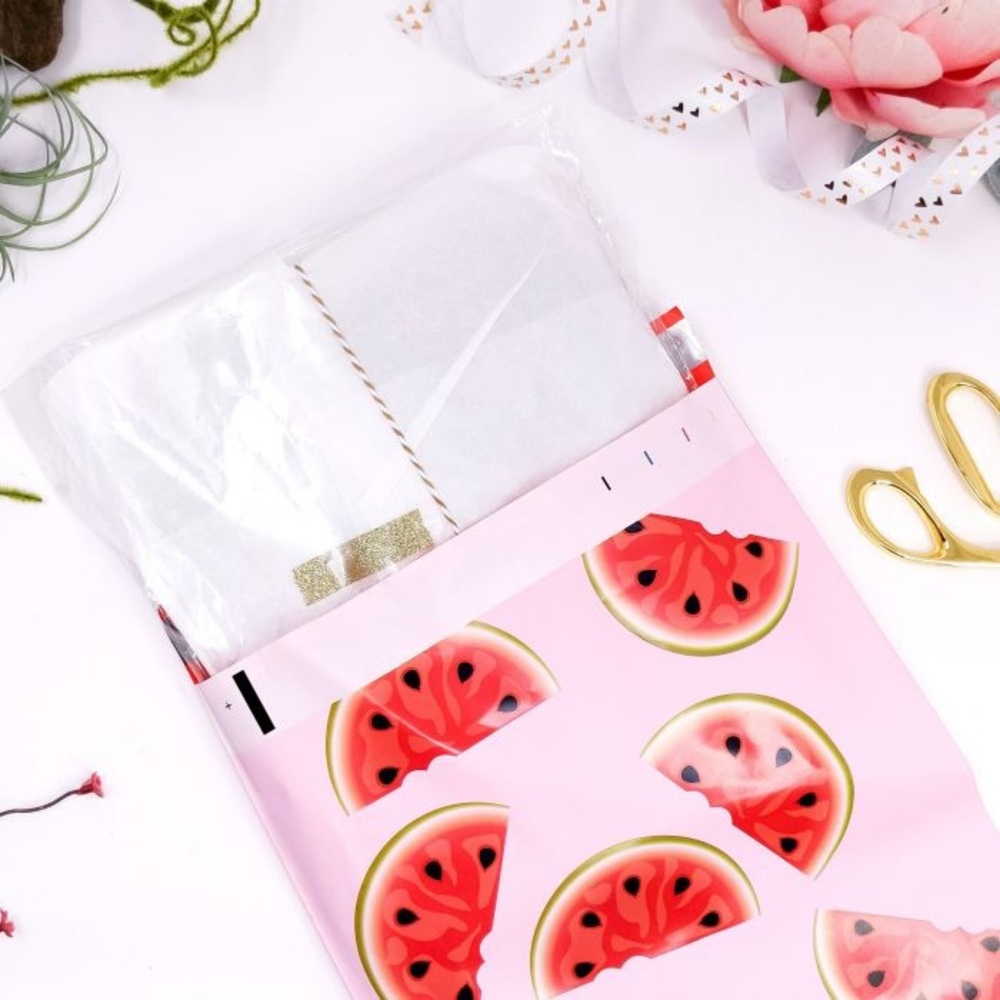 🆑 Watermelon 🍉 Poly Mailers 10x13 Pack of 25 - Picture 3 of 5